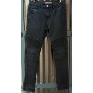 Crysp Denim Skywalker Biker Jeans Denim Black Menโs Size 30x32 Moto Skinny